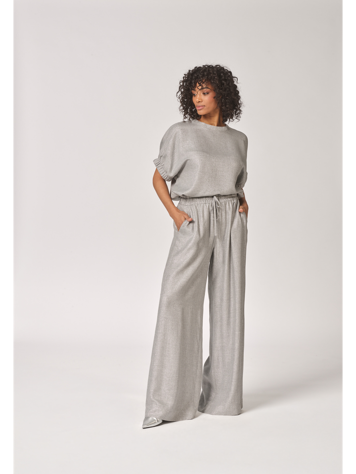 Grijze glitter blouse Pom Sparkle bloes Lalotti 