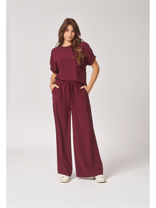 Bordeaux wijde broek Poppy Wide Lalotti