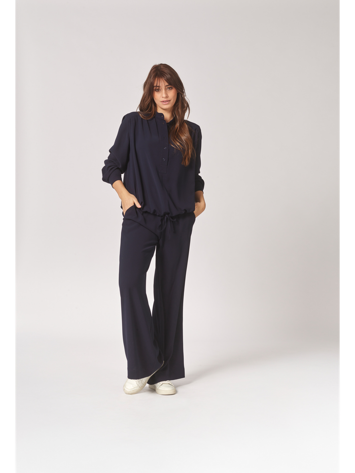Donkerblauwe wijde broek Polly Wide Lalotti