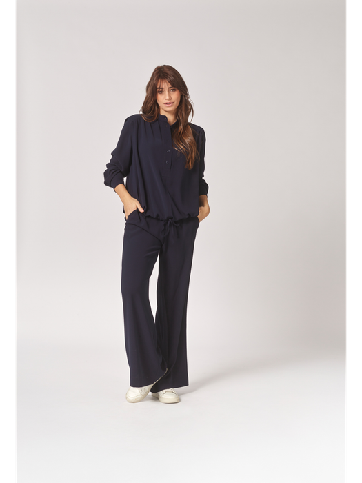 Donkerblauwe wijde broek Polly Wide Lalotti