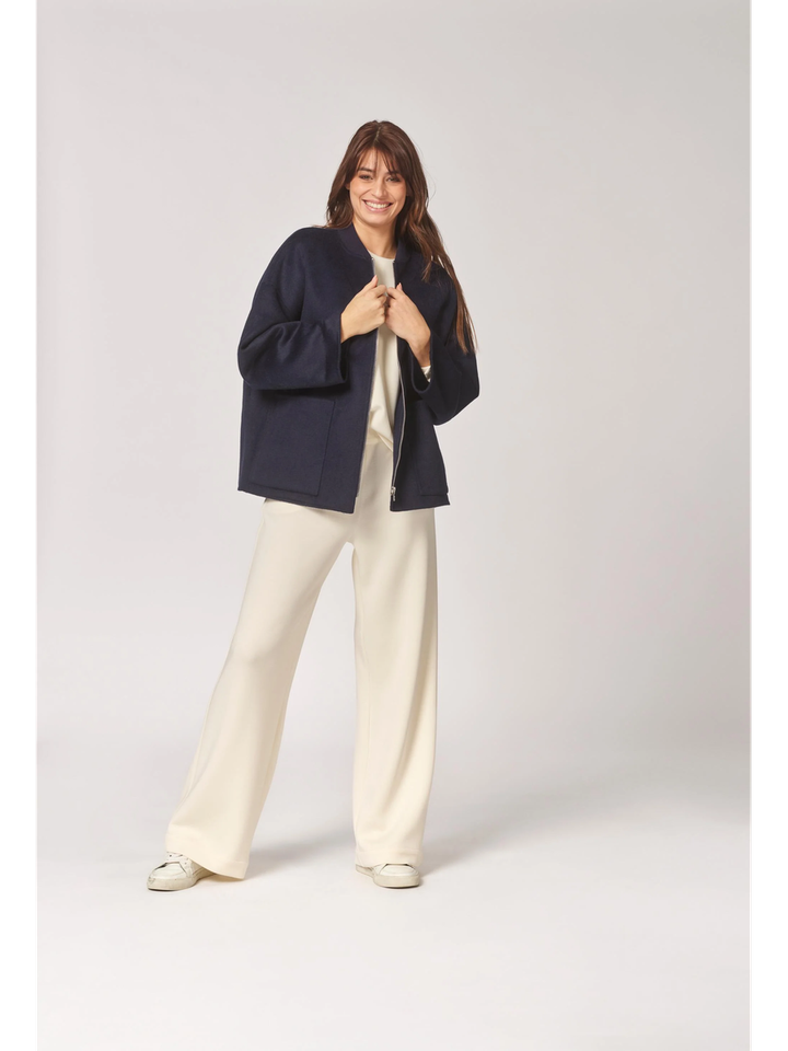 Blauwe mantel in bomberstijl Helena Lalotti 