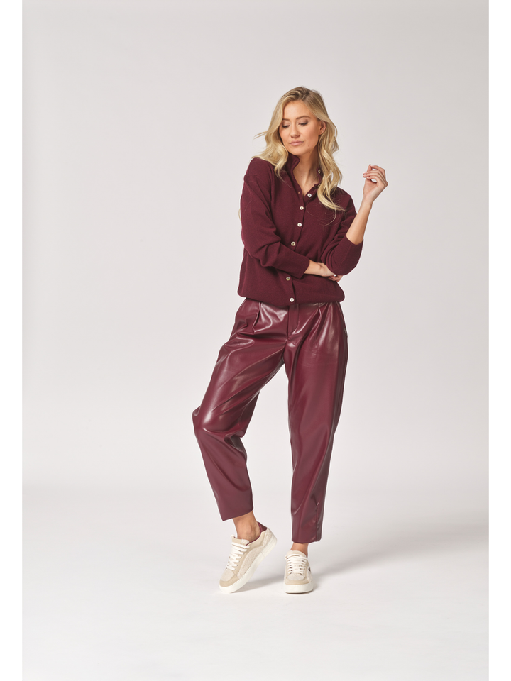 Bordeaux cardigan met knopen Sofia Lalotti