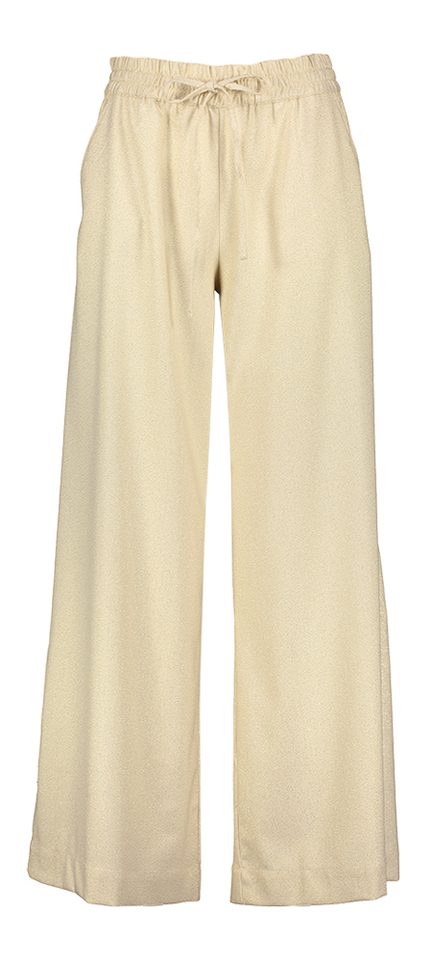 Beige losse broek met goudkleurige glans Polly Biba Sparkle Pants Lalotti