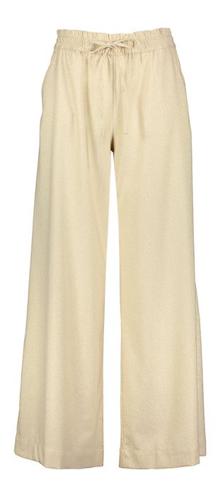Beige losse broek met goudkleurige glans Polly Biba Sparkle Pants Lalotti