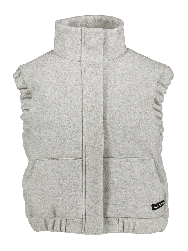 Lichtgrijze bodywarmer met rechtopstaande kraag Galaxy Deluxe Doudoun 