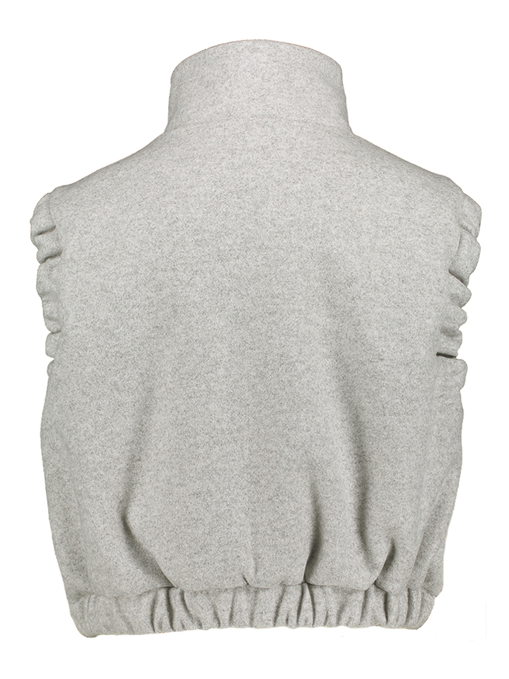 Lichtgrijze bodywarmer met rechtopstaande kraag Galaxy Deluxe Doudoun 