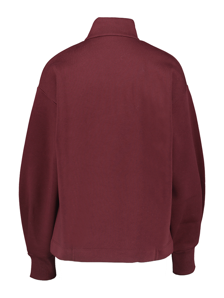 Bordeaux sweater met rits en logo Doudoun 