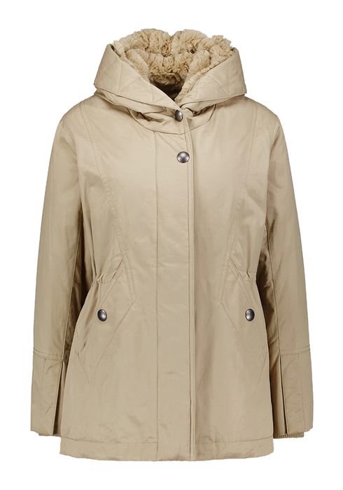 Zandkleurige jas met kap Bonnie Creenstone