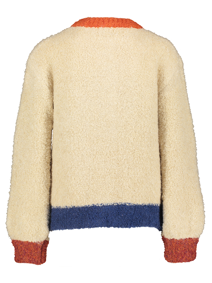 Beige gilet met knopen met multicolor details Cyclamen FRNCH