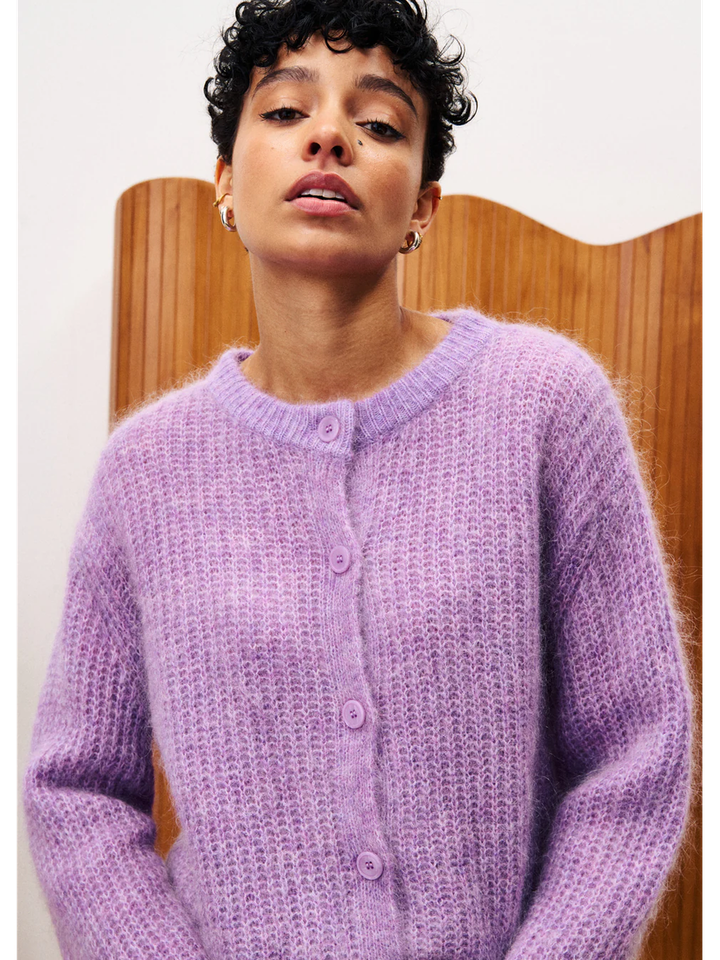 Violet gilet met knopen Miano FRNCH