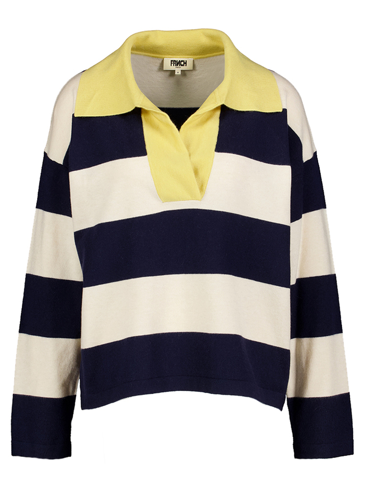 Bleu marine polo met strepen en lange mouwen Colchique FRNCH 