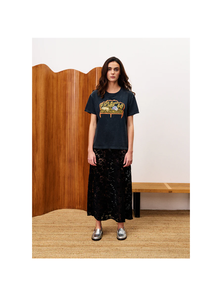 Zwarte lange rok in kant Herbert FRNCH 