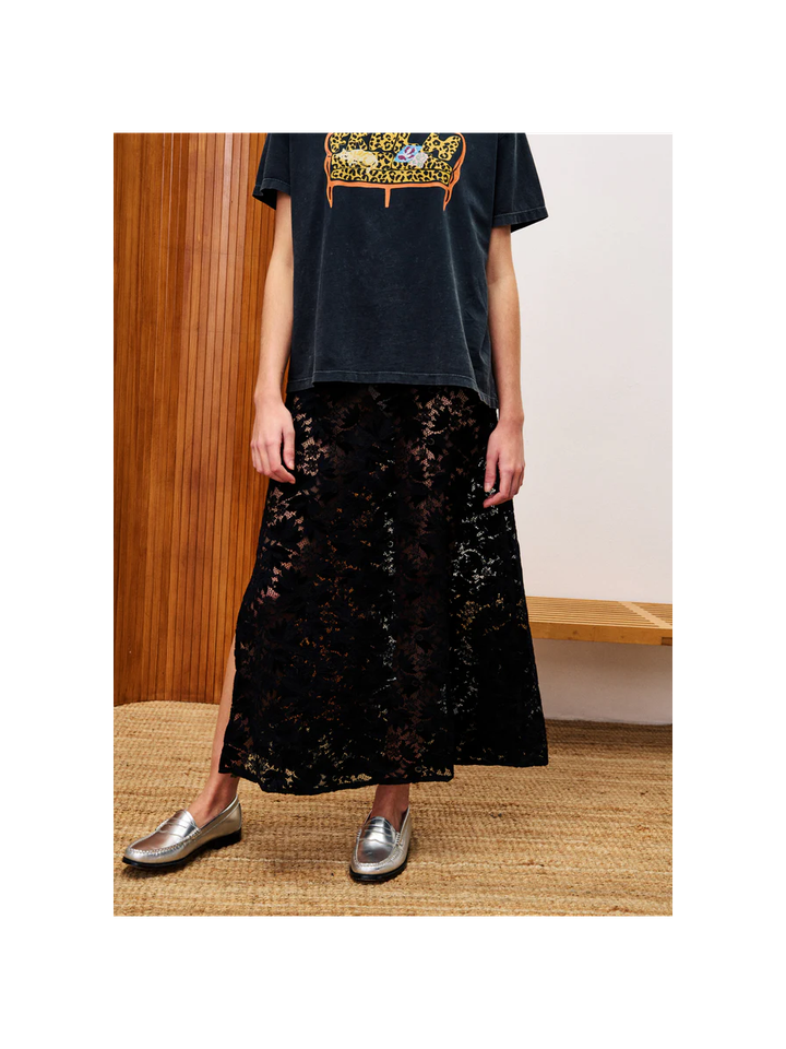 Zwarte lange rok in kant Herbert FRNCH 