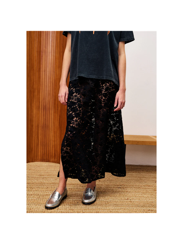 Zwarte lange rok in kant Herbert FRNCH 