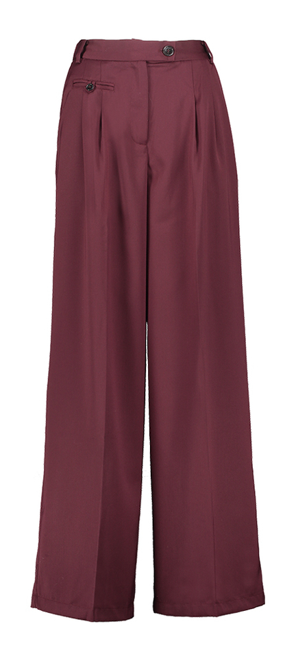 Bordeaux wijdvallende broek Hibiscus FRNCH