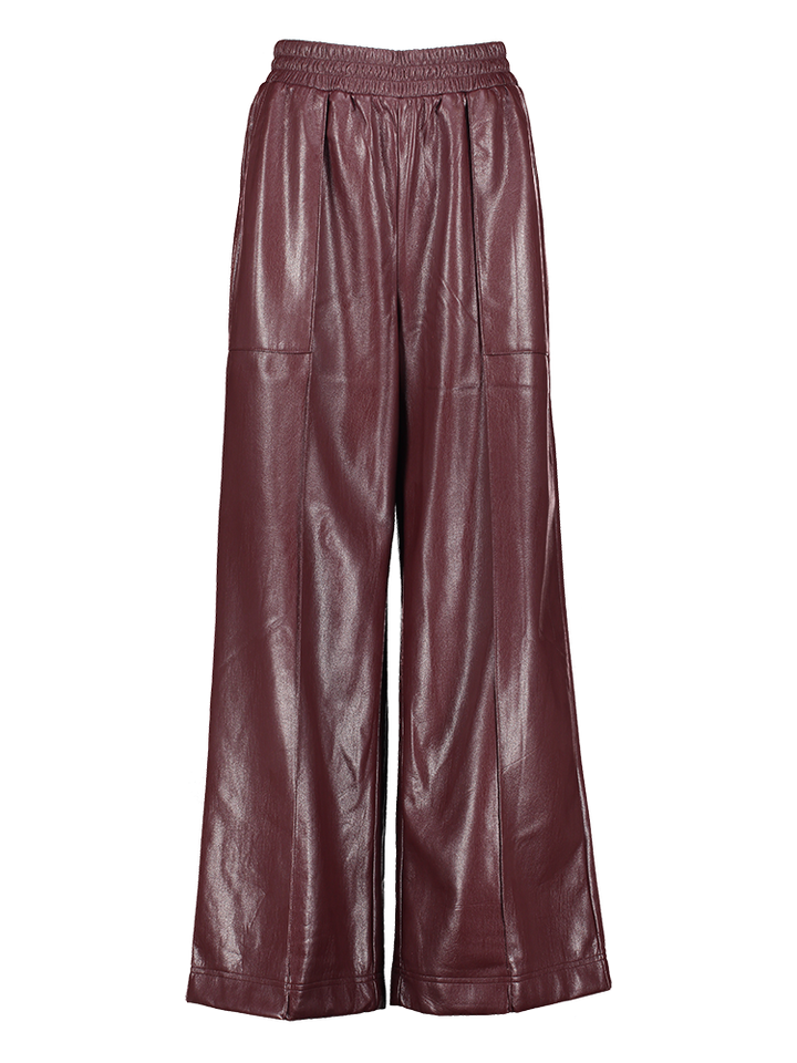 Bordeaux kleurige broek in imitatie leder Michaux FRNCH