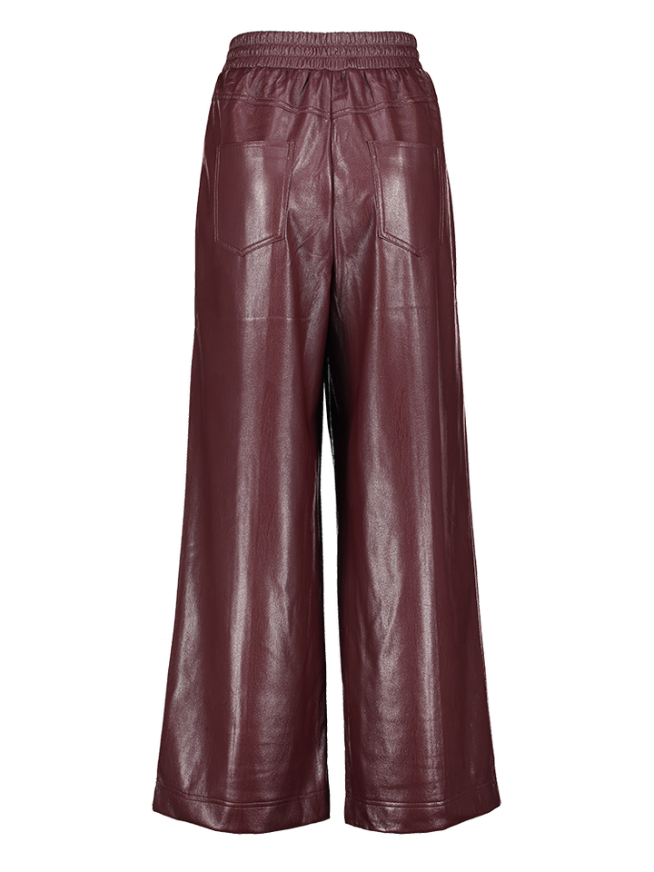 Bordeaux kleurige broek in imitatie leder Michaux FRNCH