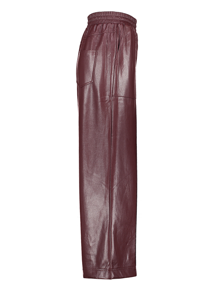 Bordeaux kleurige broek in imitatie leder Michaux FRNCH