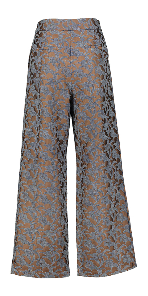 Maulticolor broek met bruine print Vian FRNCH
