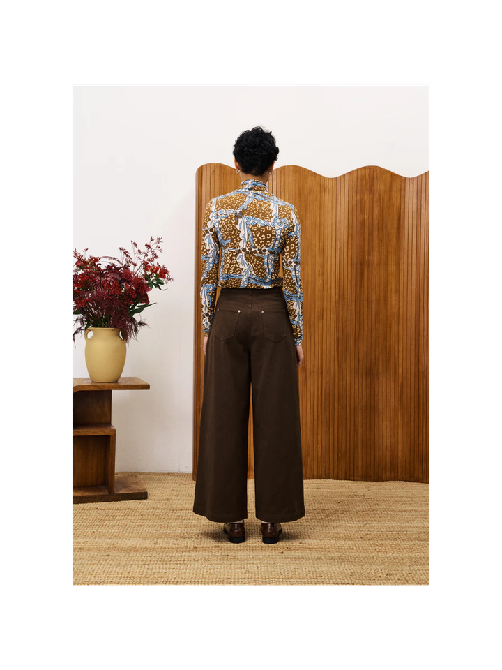 Donkerbruine ribfluwelen broek Reglise FRNCH