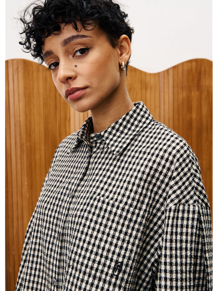 Geruiten blouse met knoopsluiting Raven FRNCH