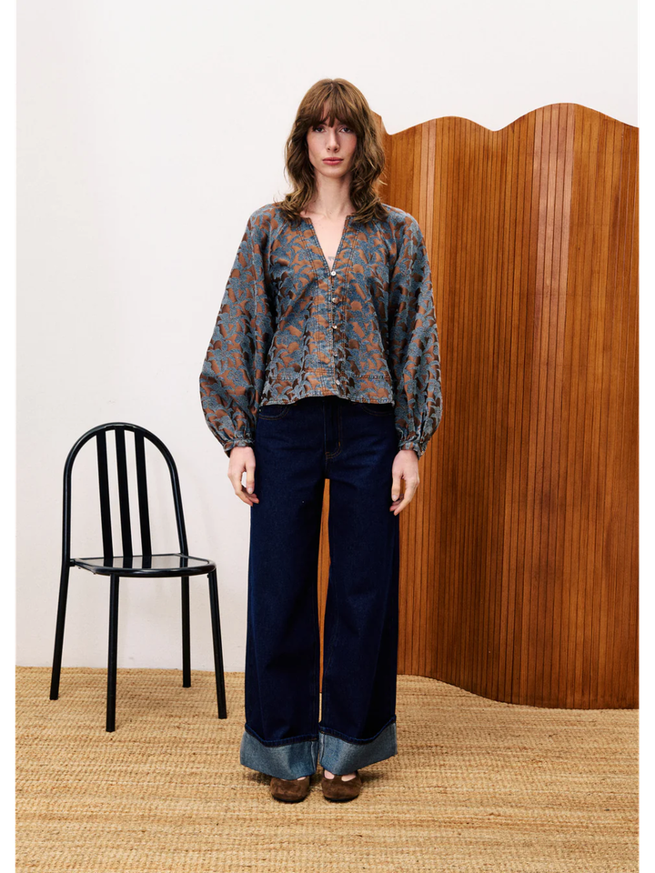 Bloes met bruine print Boldo FRNCH
