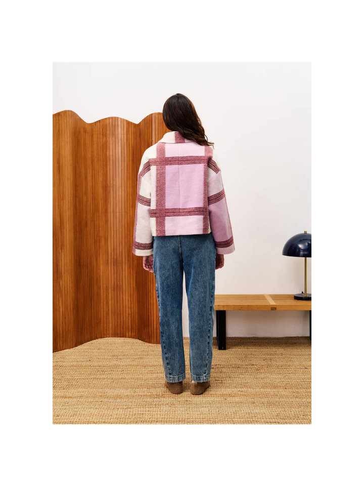 Lila geruite mantel Galea FRNCH 