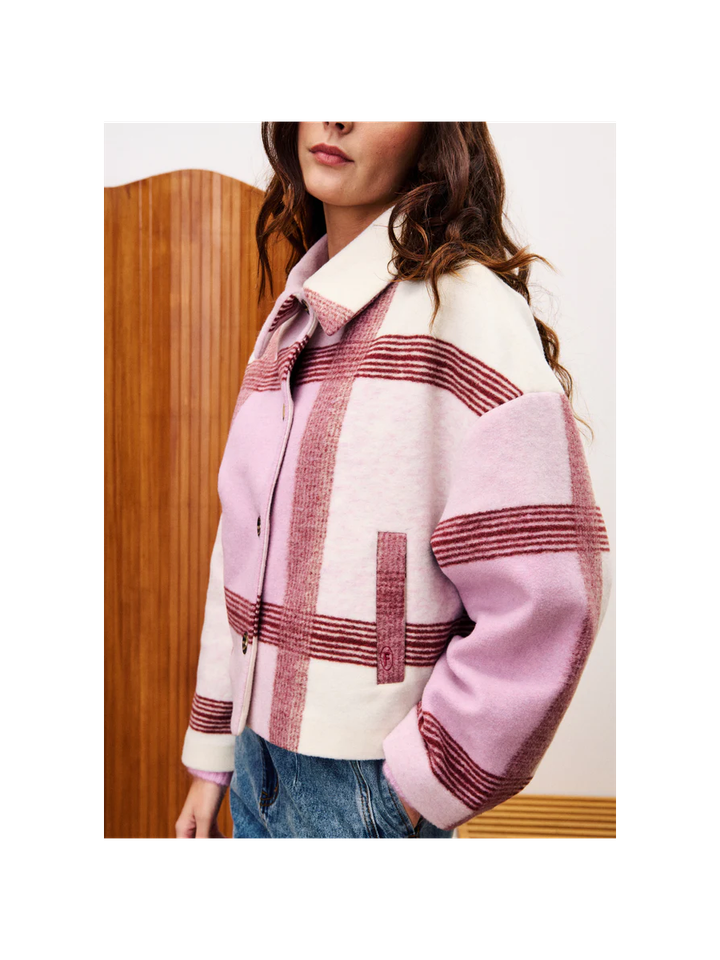 Lila geruite mantel Galea FRNCH 