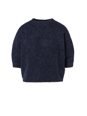 Blauwe pull met ronde hals en driekwart mouwen Pennelope Beaumont 