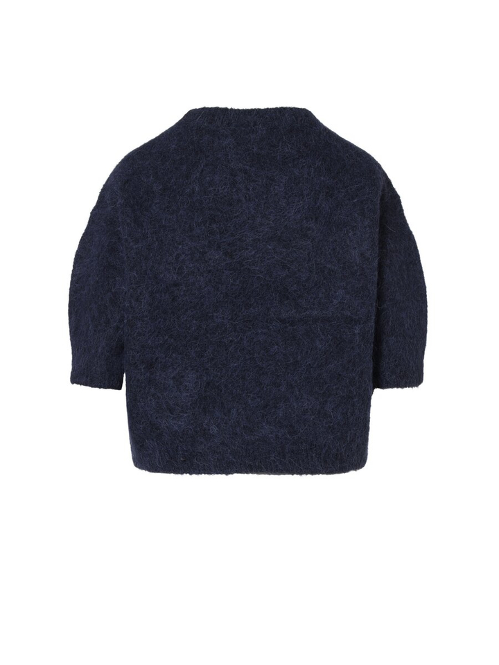 Blauwe pull met ronde hals en driekwart mouwen Pennelope Beaumont 