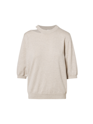 Beaumont Ecrukleurige pull met detail aan de hals Celine