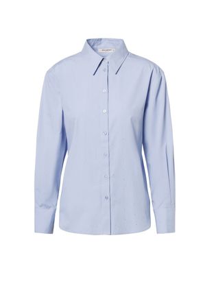 Beaumont Blauwe blouse met strass en lint in de taille Leyla