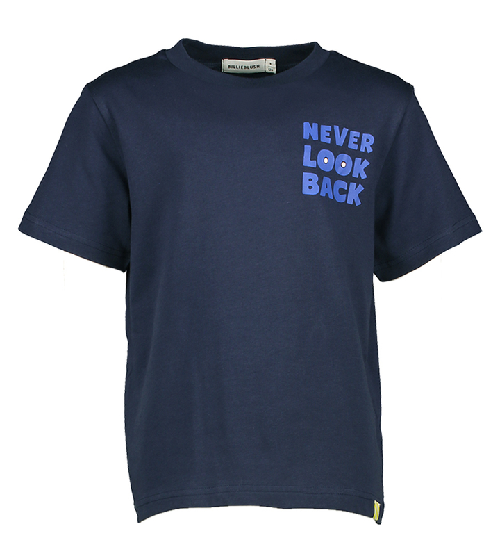 Donkerblauwe t-shirt never look back Billieblush 