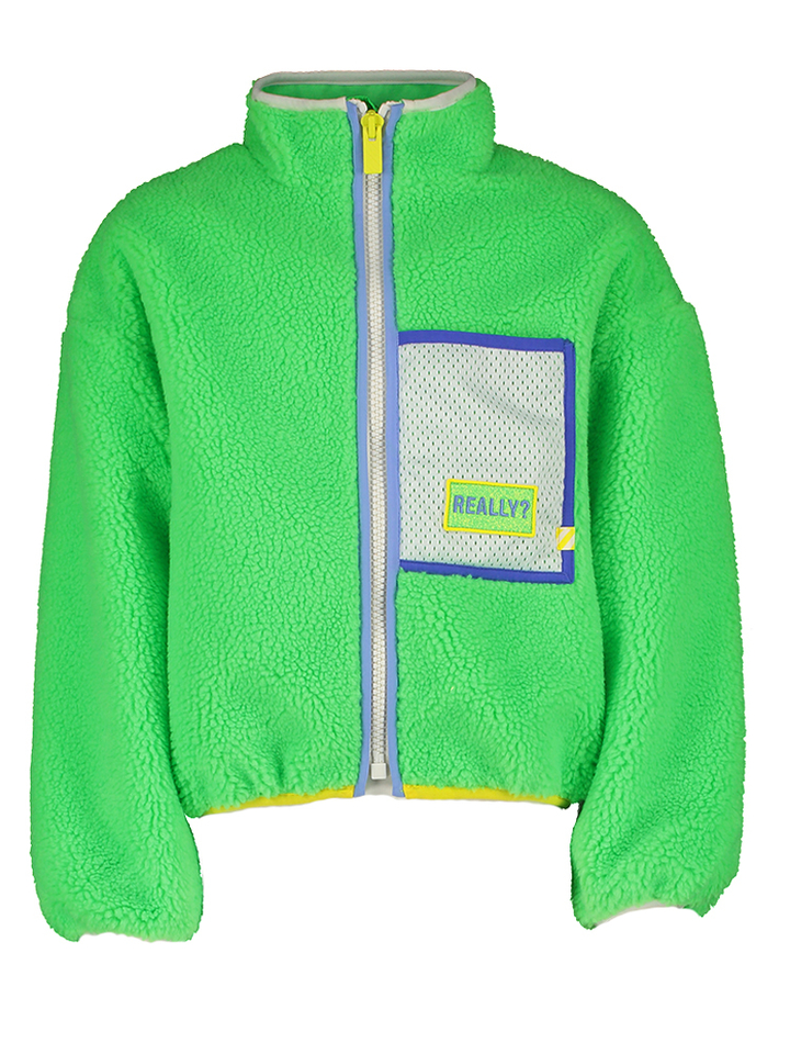 Fluo groene jas in teddy Billieblush
