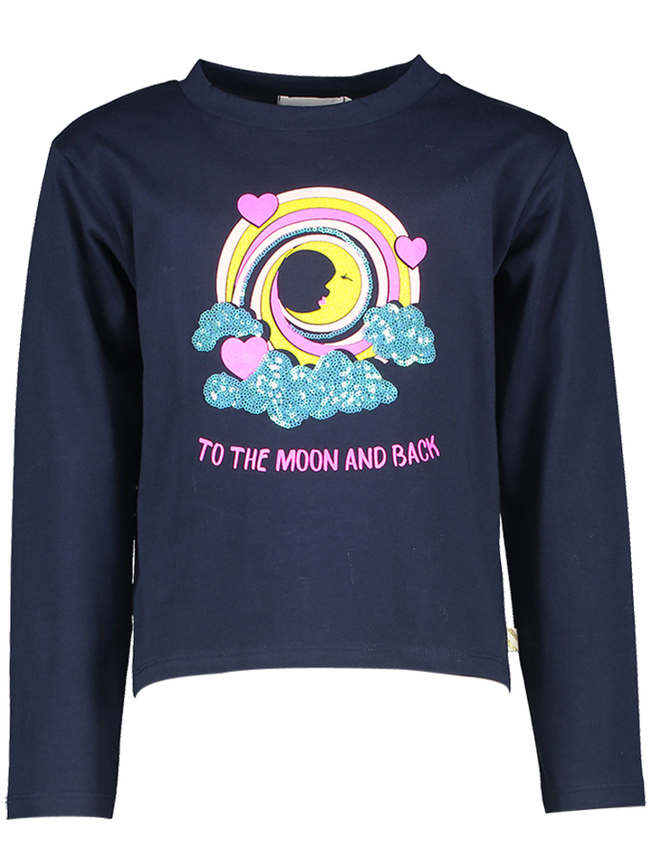 Donkerblauwe t-shirt met opdruk Billieblush
