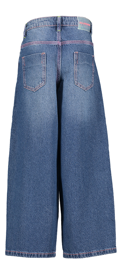 Blauwe straight fit jeans met roze hartjes Billieblush