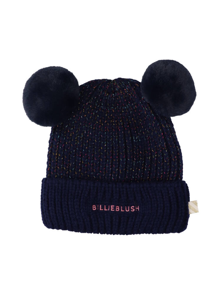 Donkerblauwe muts met pompon Billieblush 
