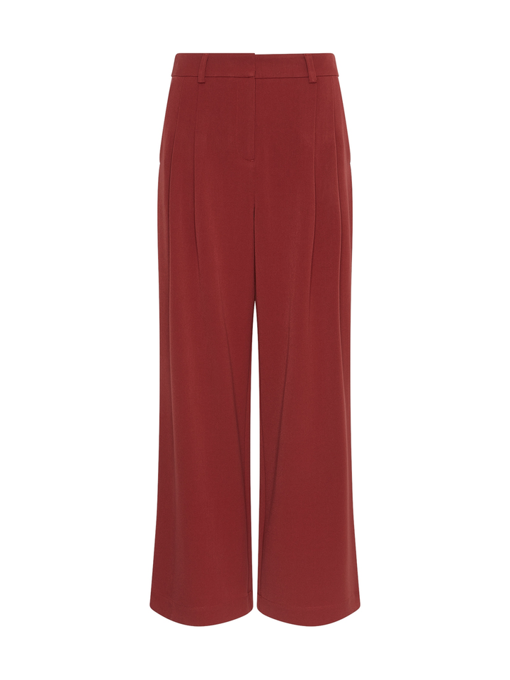 Bordeaux wijde broek met bandplooi Henrika Msch Copenhagen