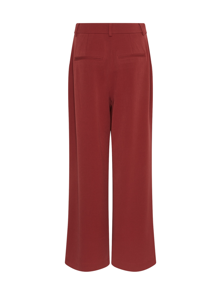 Bordeaux wijde broek met bandplooi Henrika Msch Copenhagen