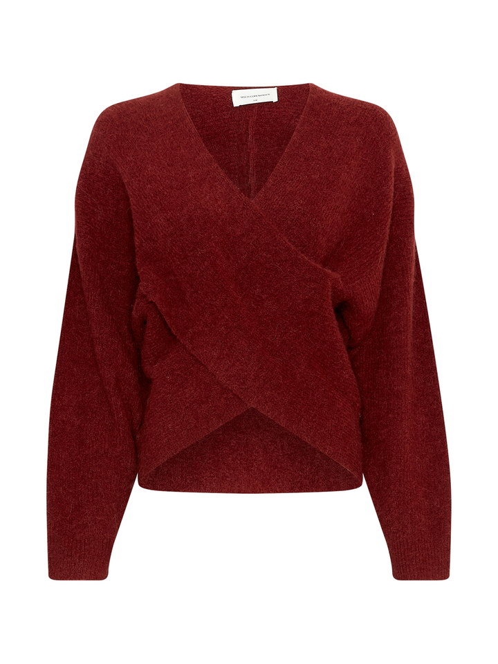 Bordeaux pull met v-hals MSCH Copenhagen