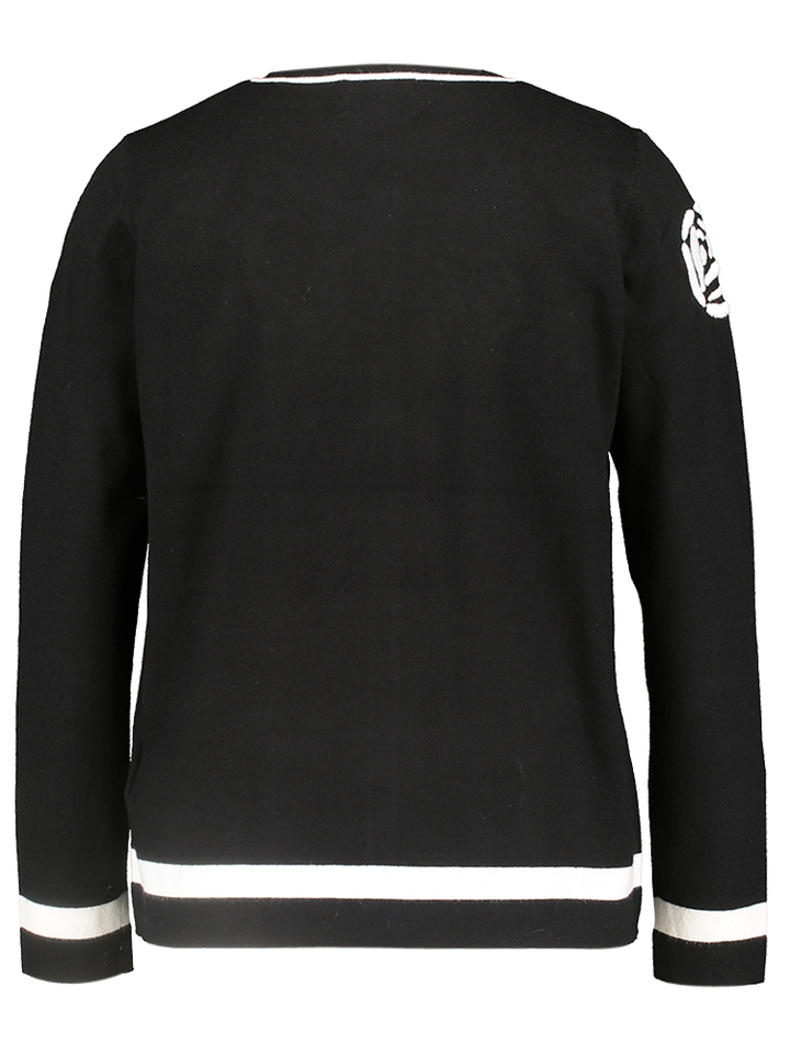 Zwarte gilet met geborduurde bloemen Leo & Ugo