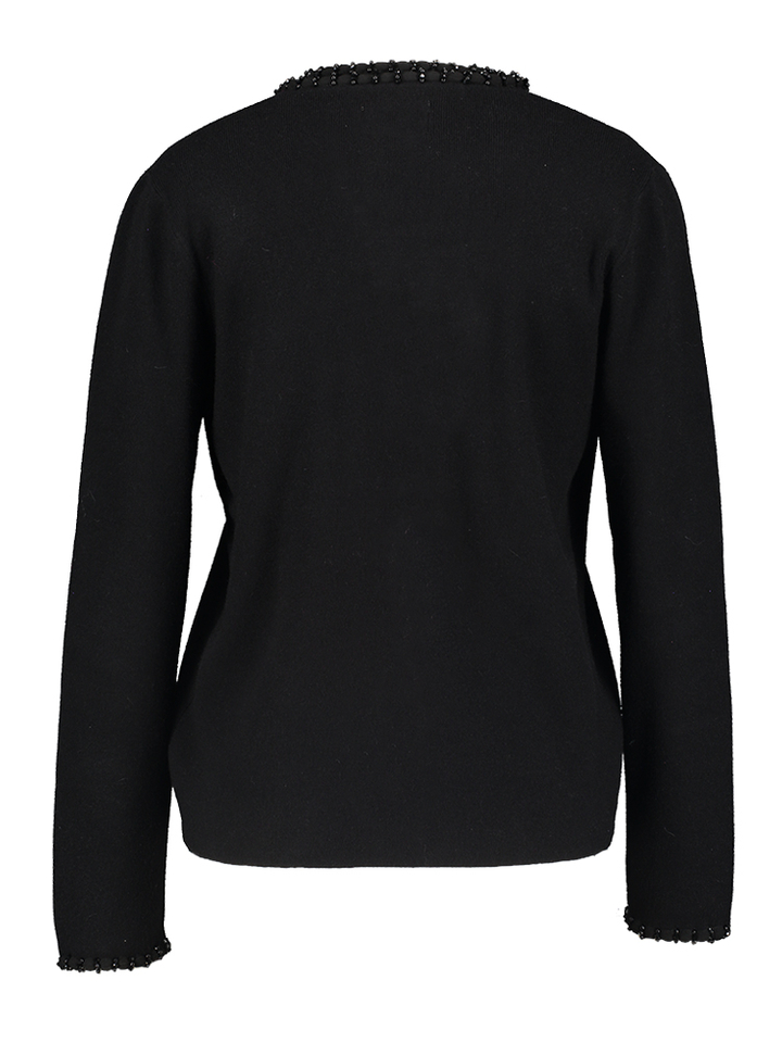 Zwarte twinset met parels Leo&Ugo 