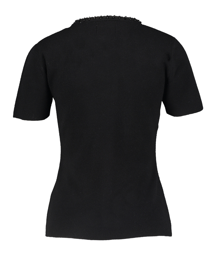 Zwarte twinset met parels Leo&Ugo 