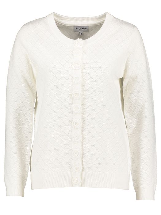 Wit 2-delig set met trui on cardigan Leo &ugo