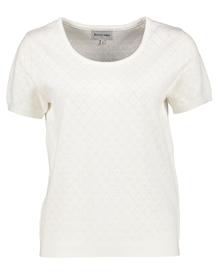 Wit 2-delig set met trui on cardigan Leo &ugo