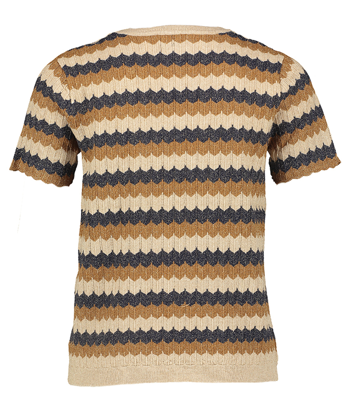 Nay en beige twinset met motief en sierlijke knopen Leo&Ugo