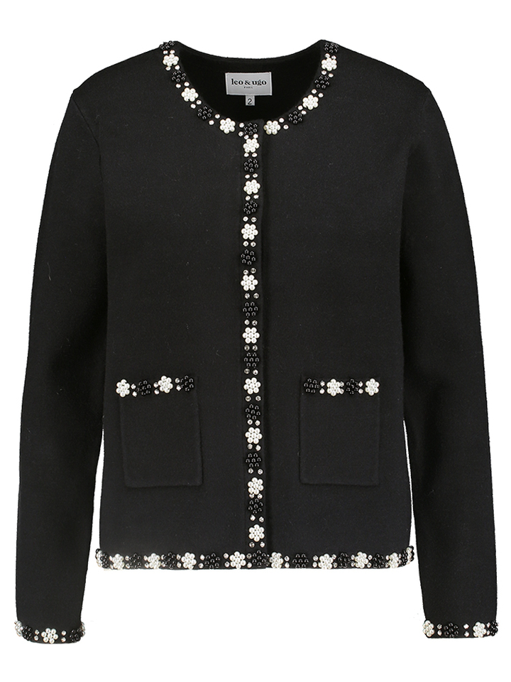 Zwart gilet met sierlijke details Aw Leo & Ugo