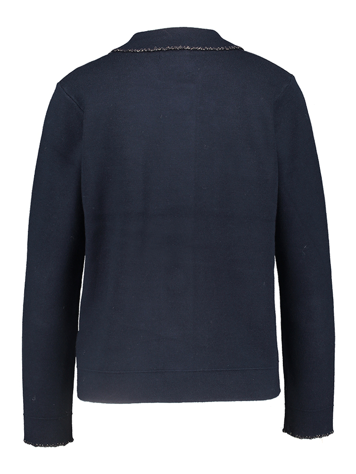 Donkerblauwe cardigan met sierlijke knopen Leo&Ugo 