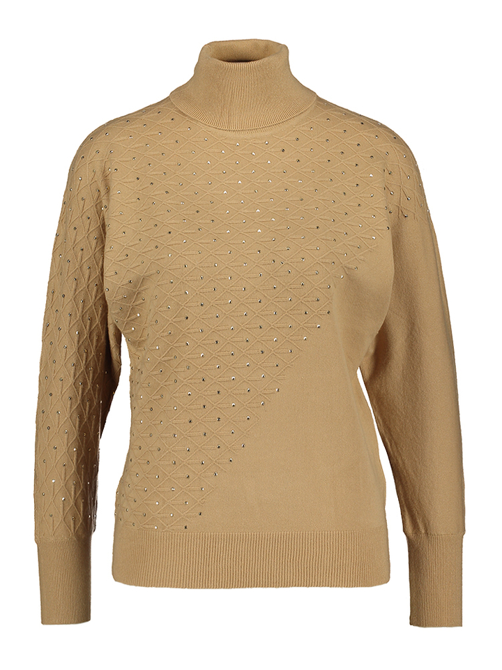 Beige trui met glitterdetail Leo & Ugo