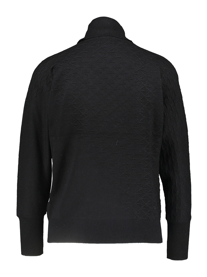 Zwarte trui met rolkraag en strass Leo&Ugo